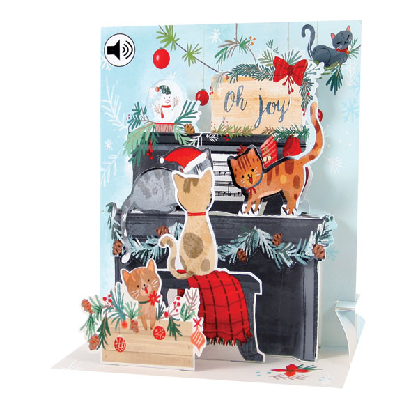 Product image for Piano Cats Audio Pop-Up Christmas Card